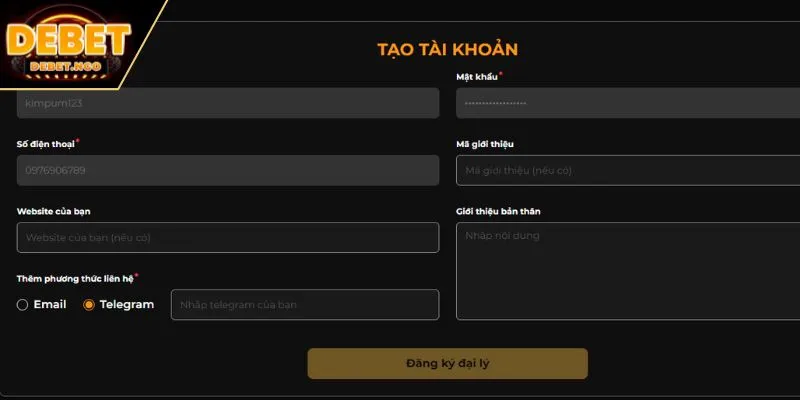 Tiến hành tạo đại lý tại website